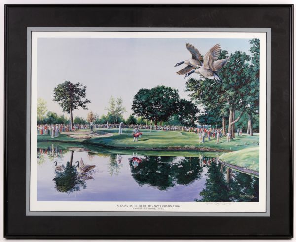 1989 Greg Norman 22" x 27" Framed Greater Milwaukee Open Lithograph 