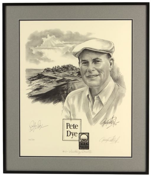 1998 Pete Dye Signed 22" x 26" Framed Golf Foundation of Wisconsin Lithograph (JSA)