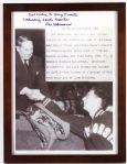 1952-53 Don Gehrmann 1,000 Yard Record Holder Signed 14" x 18" Framed Photo (JSA)