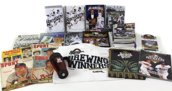 1980s-2000s Baseball Program Media Guides Publication Collection - Lot of 89 w/ Milwaukee Brewers, All Star Game, World Series & More