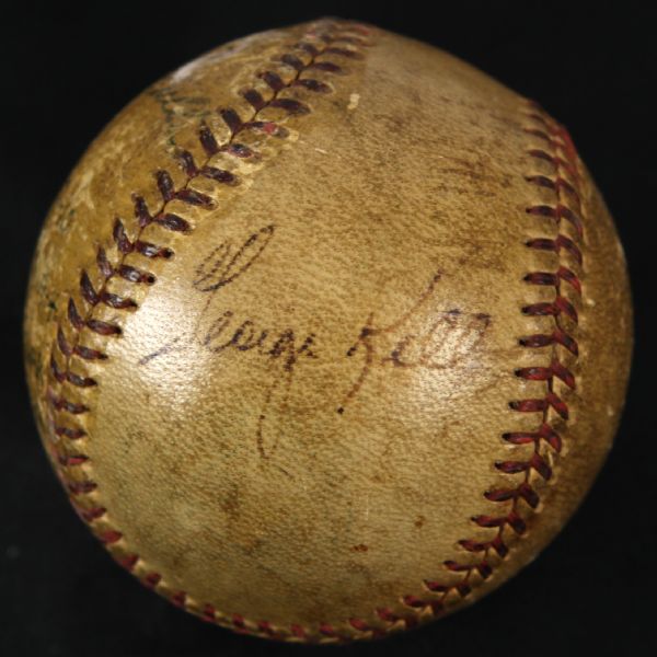 1948 (August 25) George Kell Earle Mack Jack Coombs Ira Thomas Pat Mullin Tigers/Athetics Signed OAL Harridge Shibe Park Game Used Baseball (MEARS LOA/JSA)