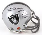 1990s Ben Davidson Art Thoms Signed Oakland Raiders Mini Helmet (JSA)