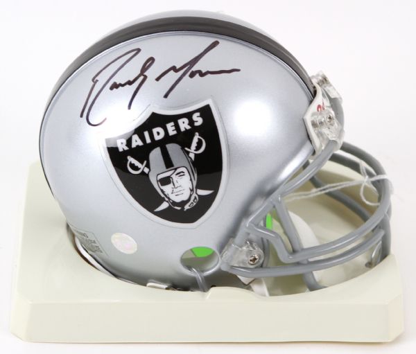 2000s Randy Moss Oakland Raiders Signed Mini Helmet (JSA)