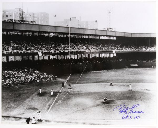 1990s Bobby Thomson New York Giants Signed 8" x 10" Shot Heard Round The World Photo (JSA)