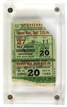 1960 (June 20) Floyd Patterson Ingemar Johansson Heavyweight Title Bout Ticket Stub