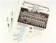 1974 (July 24) Portland Storm Chicago Fire Inaugural Game Certificates - Lot of 5