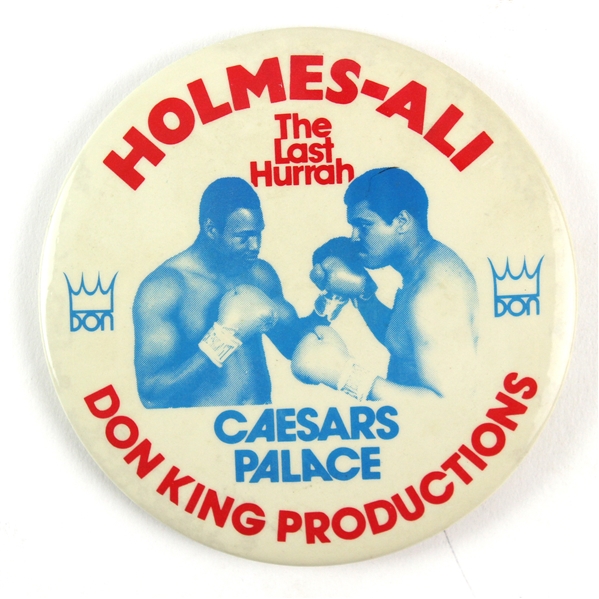 1980 Muhammad Ali Larry Holmes "The Last Hurrah" 4" Pinback Button 