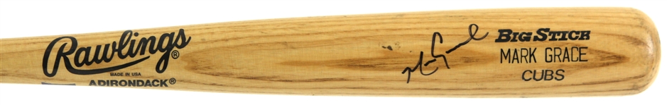 1995 Mark Grace Chicago Cubs Signed Rawlings Adirondack Professional Model Game Used Bat (MEARS LOA/JSA)