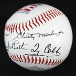 1936 Babe Ruth Ty Cobb Walter Johnson Honus Wagner Christy Mathewson Facsimile Signed Hall of Fame Baseball 