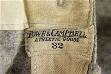 1940's circa Lowe & Campbell Flannel Baseball Pants & Stirrups - Lot of 3