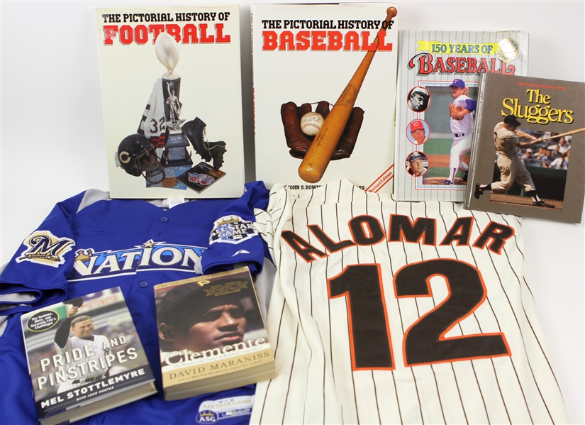 1980s-2000s Baseball Football Basketball Book & Jersey Collection - Lot of 26
