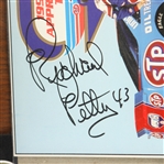 1990's Richard Petty 20 x 36 Enclosed Display w/ Signed Photo & 30 MOC Matchbox Cars (JSA)