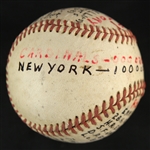 1957 (June 9) Vinegar Bend Mizell St. Louis Cardinals Game Used ONL Giles Victory Baseball (MEARS LOA)