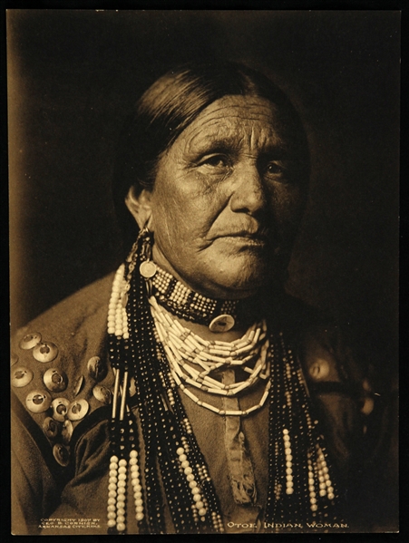 1907 Otoe Indian Woman 5 7/8" x 7 3/4" Origninal Studio Photo (by George B. Cornish)