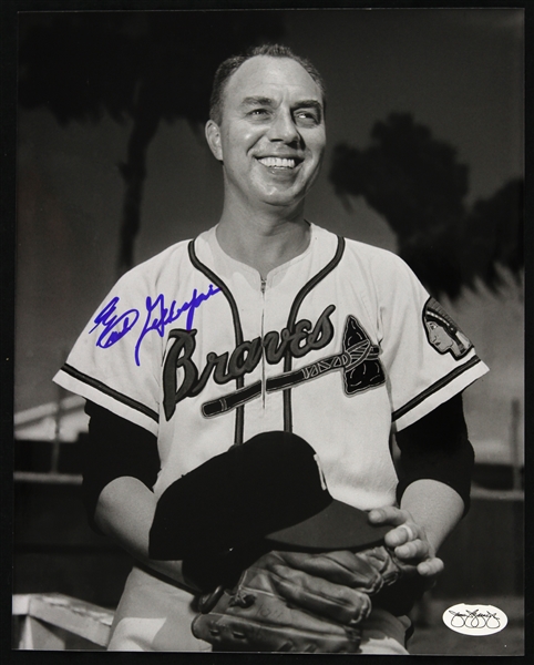 1953-63 Earl Gillespie "Voice of the Milwaukee Braves" Signed 8" x 10" Photo (JSA Hologram) 