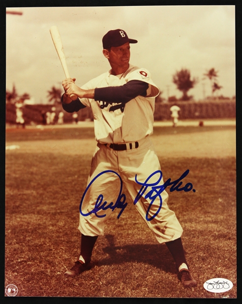 1951-52 Andy Pafko Brooklyn Dodgers Signed 8" x 10" Photo (JSA Hologram) - Lot of 2
