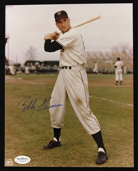1946-53 Bobby Thomson New York Giants Signed 8" x 10" Photo (JSA Hologram)