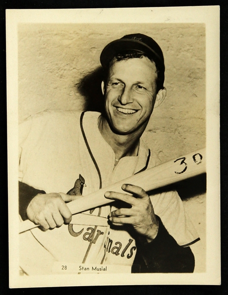 1950s Stan Musial St. Louis Cardinals 4" x 5" B/W Photo 
