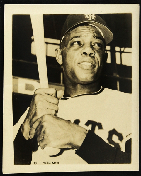 1950s Willie Mays New York Giants 4" x 5" B/W Photo