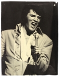 1970-77 circa Elvis Presley 11x14 B&W Rock N Roll Souvenir Concert Photo