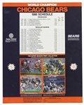 1986 World Champion Chicago Bears 17" x 22" Schedule Poster - Lot of 2