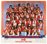 1984 Chicago Honey Bears "For The Girls Who Cheer Chicagos #1 Team" 28" x 28" Budweiser Schedule Poster