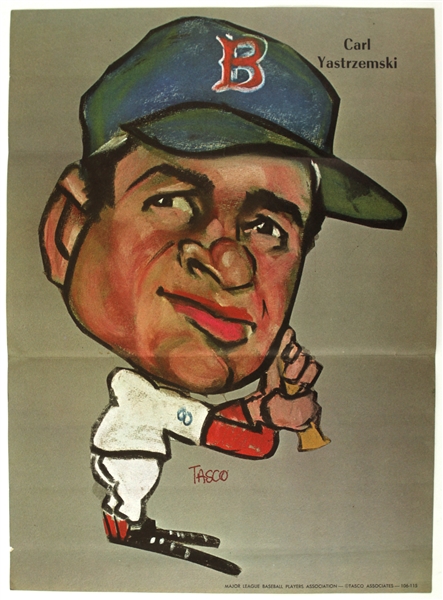 1970s Carl Yastrzemski Boston Red Sox 11" x 15" Tasco Caricature Illustration