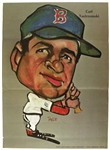 1970s Carl Yastrzemski Boston Red Sox 11" x 15" Tasco Caricature Illustration