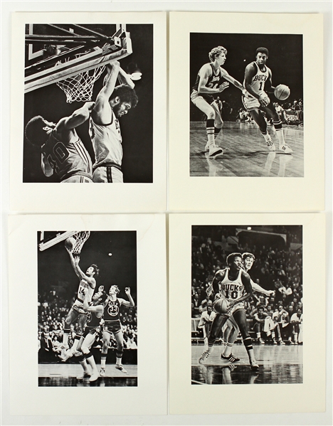 1973 Milwaukee Bucks "Bucks Shot" Season Seat Holder 10.5" x 13.5" Photo Pack - Lot of 6 w/ Original Envelope & Letter