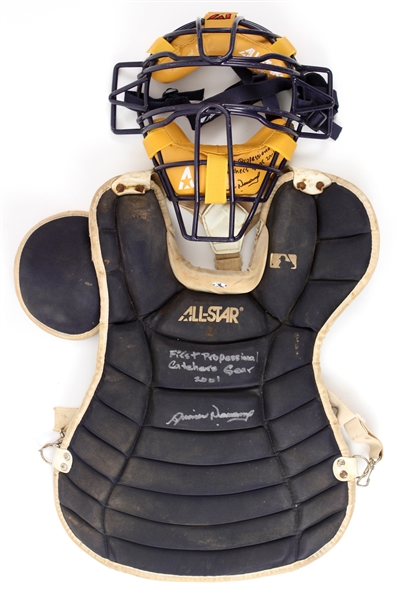 2001 Dioner Navarro Gulf Coast Yankees Signed Game Worn Catchers Equipment (MEARS LOA/JSA)