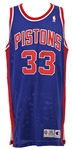 1995-96 Grant Hill Detroit Pistons Signed Game Worn Road Jersey (MEARS LOA/JSA)