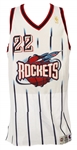 1996-97 Clyde Drexler Houston Rockets Game Worn Home Jersey (MEARS LOA)