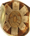 1943-45 Notre Dame Fighting Irish Game Worn Football Helmet Attributed to Mike Ganey (MEARS LOA)
