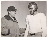 1943-45 Notre Dame Fighting Irish Game Worn Football Helmet Attributed to Mike Ganey (MEARS LOA)