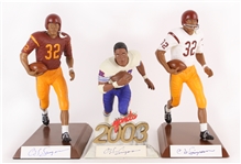 1991-92 OJ Simpson USC Trojans/Buffalo Bills Salvino Statues w/ Signed Cuts - Lot of 3 (JSA)
