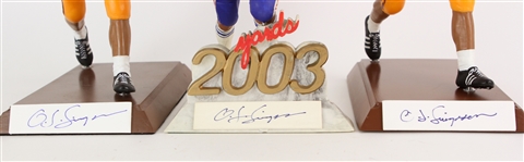 1991-92 OJ Simpson USC Trojans/Buffalo Bills Salvino Statues w/ Signed Cuts - Lot of 3 (JSA)