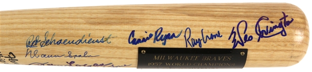 1992 Milwaukee Braves 1957 World Series Champions Multi Signed Adirondack w/ 25 Signatures Including Hank Aaron, Warren Spahn, Eddie Mathews & More (JSA) 39/57