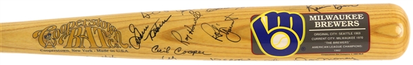 1982 Milwaukee Brewers Multi Signed Cooperstown Collection Team Logo Bat w/ 21 Signatures Including Robin Yount, Pete Vuckovich, Gorman Thomas & More  (JSA)