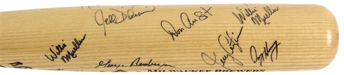 1994 Milwaukee Brewers Multi Signed Louisville Slugger Franchise 25th Anniversary Bat w/ 20 Signatures Including George Bamberger, Jim Gantner, Mike Caldwell & More (JSA)