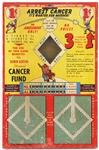 1940s Damon Runyon Memorial Cancer Fund Arrest Cancer Baseball Punch Card Game