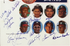 1997 Milwaukee Braves 1957 World Series Champions Multi Signed 16 x 20 Framed Display w/ 20 Signatures Including Hank Aaron, Warren Spahn, Eddie Mathews & More (JSA)