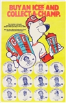 1975-76 Cincinnati Reds Icee Collect A Champ 14" x 22" Regional Advertising Store Display Poster