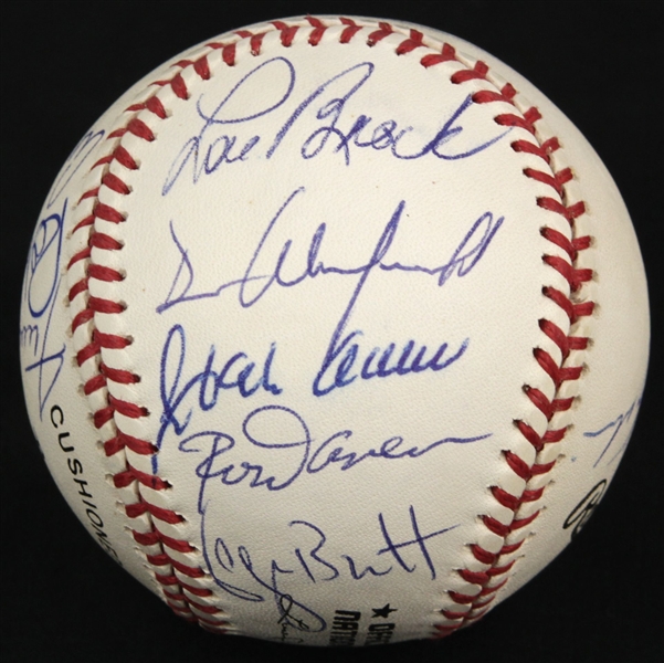 1990s 3,000 Hit Club Multi Signed ONL Coleman Baseball w/ 12 Signatures Including Mays, Rose, Aaron, Kaline, Yaz & More *JSA*