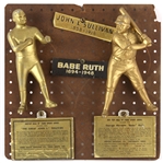 1957-58 John L. Sullivan Babe Ruth Redtop Hall of Fame Sports Series Figures 11.5" x 11.5" Display