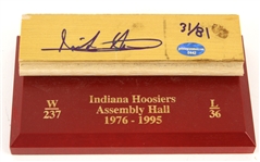 1995 Isiah Thomas Indiana Hoosiers Signed Assembly Hall Game Used Floor Section (JSA)
