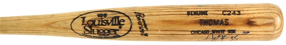 1991 Frank Thomas Chicago White Sox Signed Louisville Slugger Professional Model Game Used Bat (MEARS A8/JSA & PSA/DNA GU 8.5)