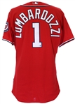 2012 (July 8) Steve Lombardozzi Washington Nationals Game Worn Alternate Jersey (MEARS LOA/MLB Hologram)
