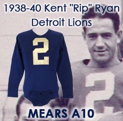 1938-40 Kent "Rip" Ryan Detroit Lions Game Worn Home Jersey (MEARS A10)