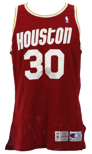 1993-94 Kenny Smith Houston Rockets Game Worn Road Jersey (MEARS LOA)