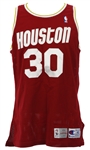 1993-94 Kenny Smith Houston Rockets Game Worn Road Jersey (MEARS LOA)